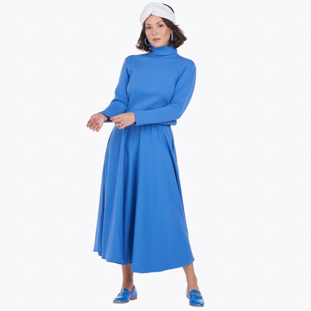 Buru Turtleneck Long Sleeve Zippered Maxi Dress